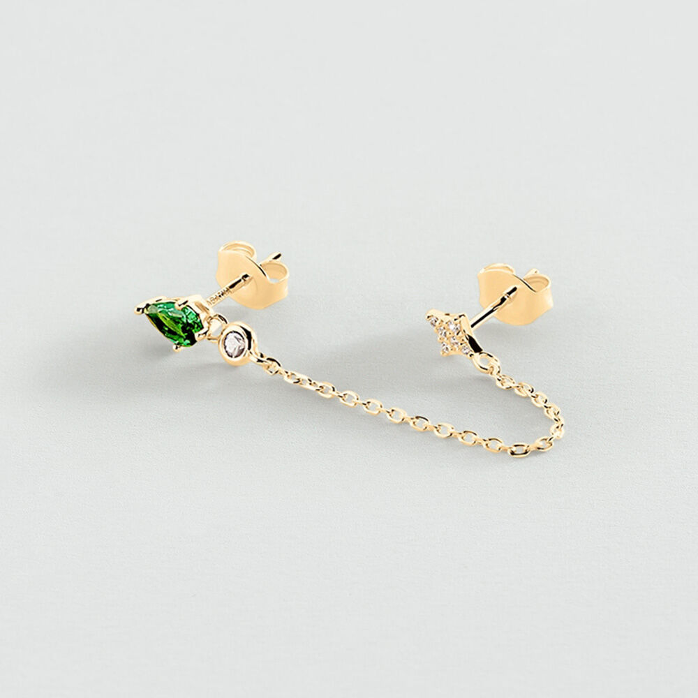 Pendientes cortos MIX & MATCH - Verde / Dorado - Pendientes cortos  | Agatha
