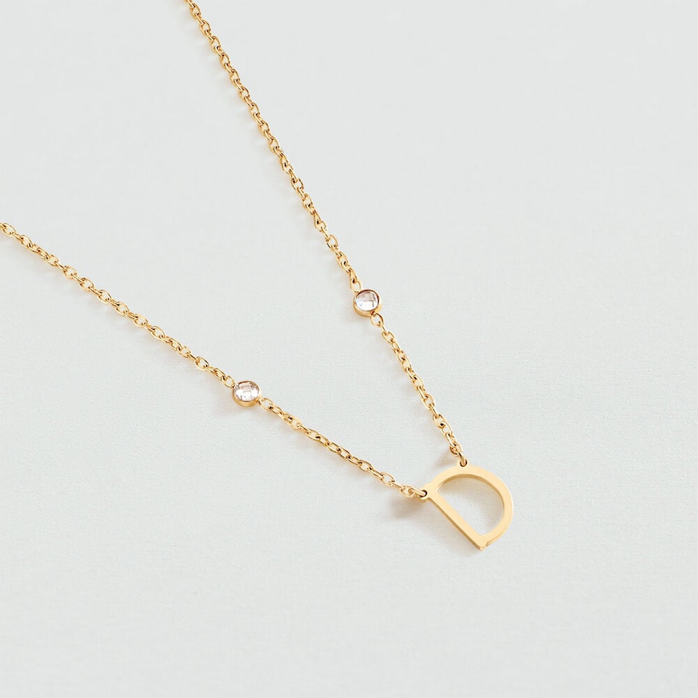 Collar corto LETTRE D - Cristal / Dorado - Collar corto  | Agatha
