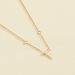 Collar corto LETTRE F - Cristal / Oro - Collares  | Agatha