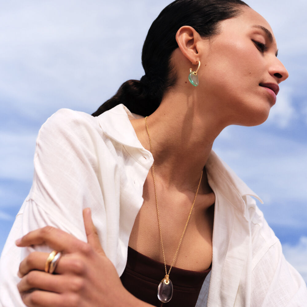 Collar largo ODYSSEE - Transparente / dorado  - Collar largo  | Agatha