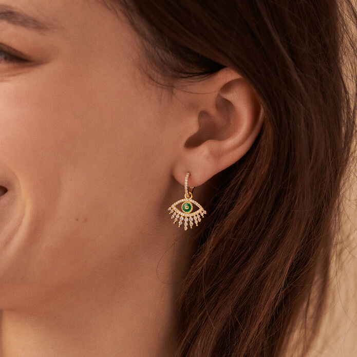 Criollas LUCKY EYE - Verde / Dorado - Pendientes  | Agatha
