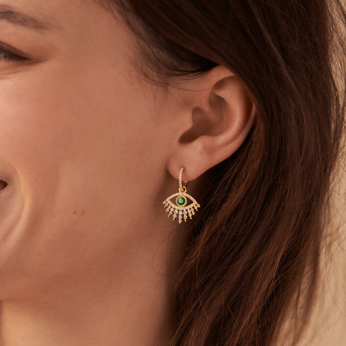 Criollas LUCKY EYE - Verde / Dorado - Pendientes  | Agatha