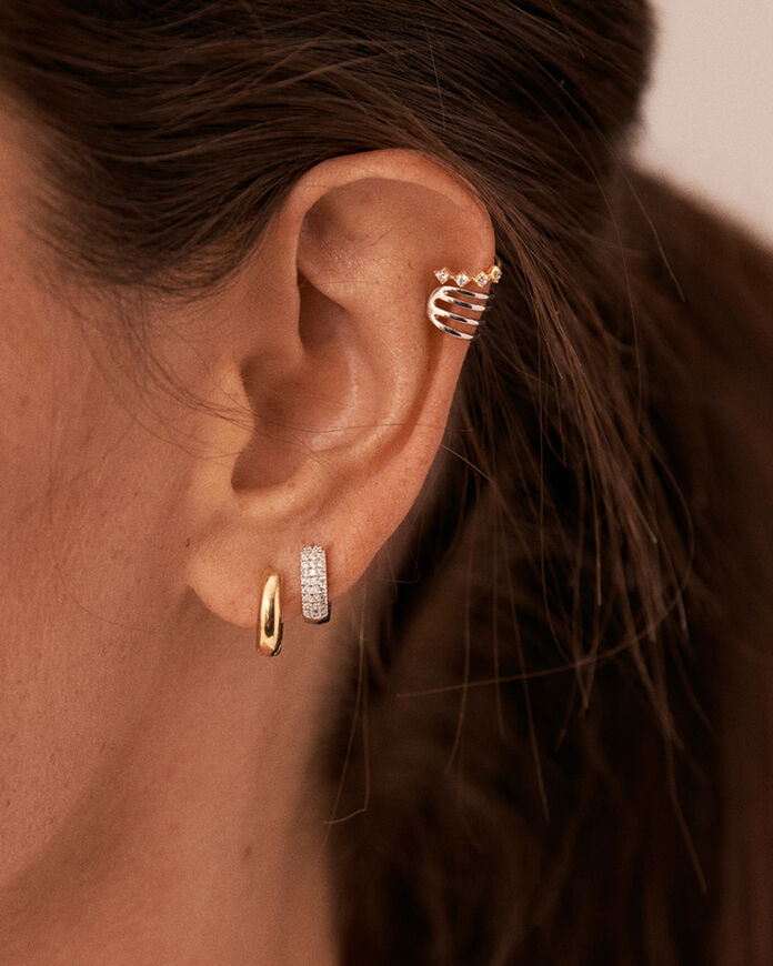 Ear cuff OFEE - Cristal / Dorado - Piercings  | Agatha