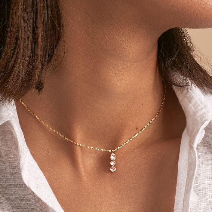 Collar corto PETILLE - Cristal / Dorado - Collares  | Agatha