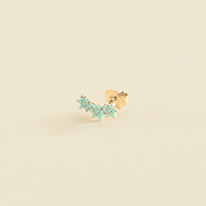 Piercing mini TRIOFLOR - Turquesa / Oro - Piercings  | Agatha