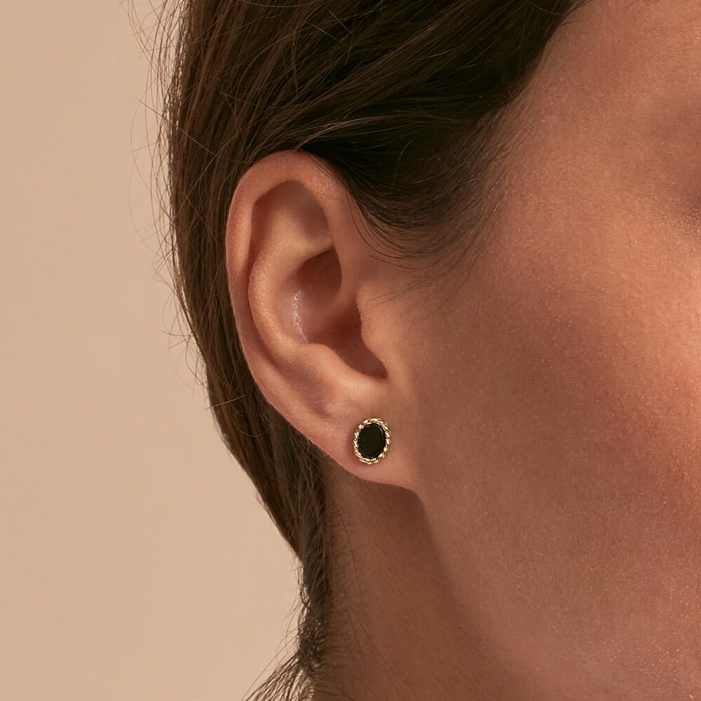 Pendientes cortos ATMA - Onyx/ verde - Pendientes cortos  | Agatha