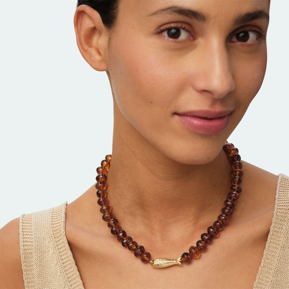 Collar corto CALMA - Marr&oacute;n / Dorado - Collares  | Agatha