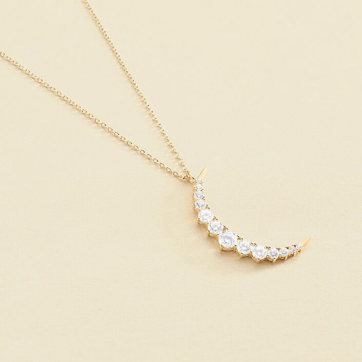 Collar largo CREPUSCULE - Cristal / Dorado - Collares  | Agatha