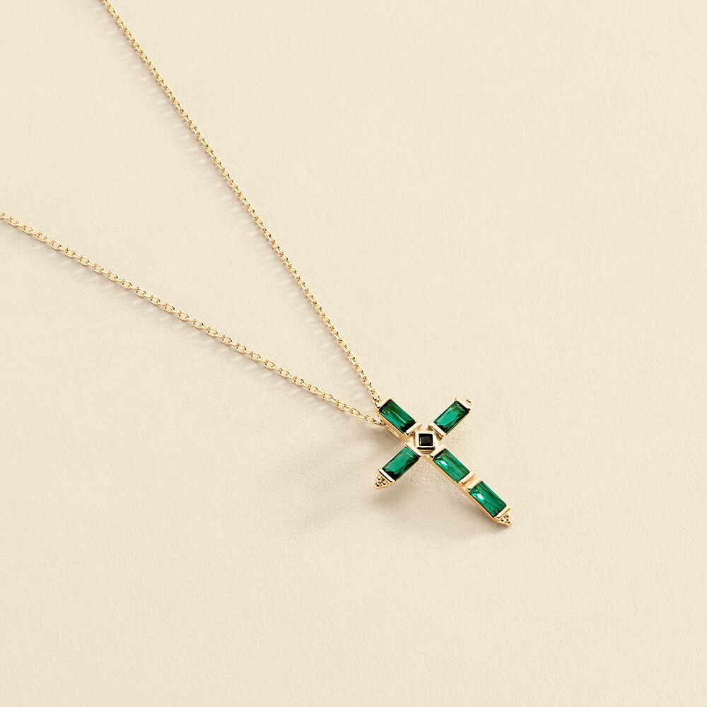 Collar corto DORIS - Verde / Dorado - Collares  | Agatha