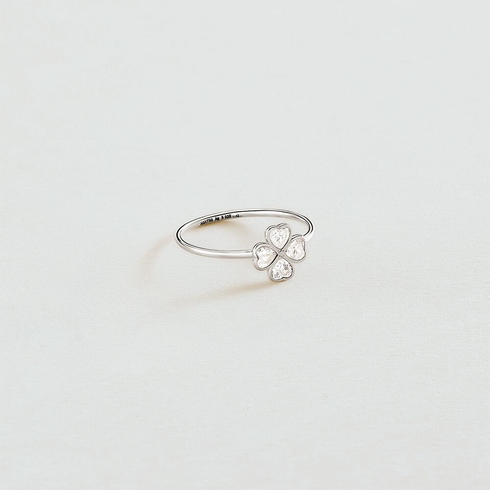Anillo fino FELICITE - Cristal / Plateado - Anillos de fantasía  | Agatha