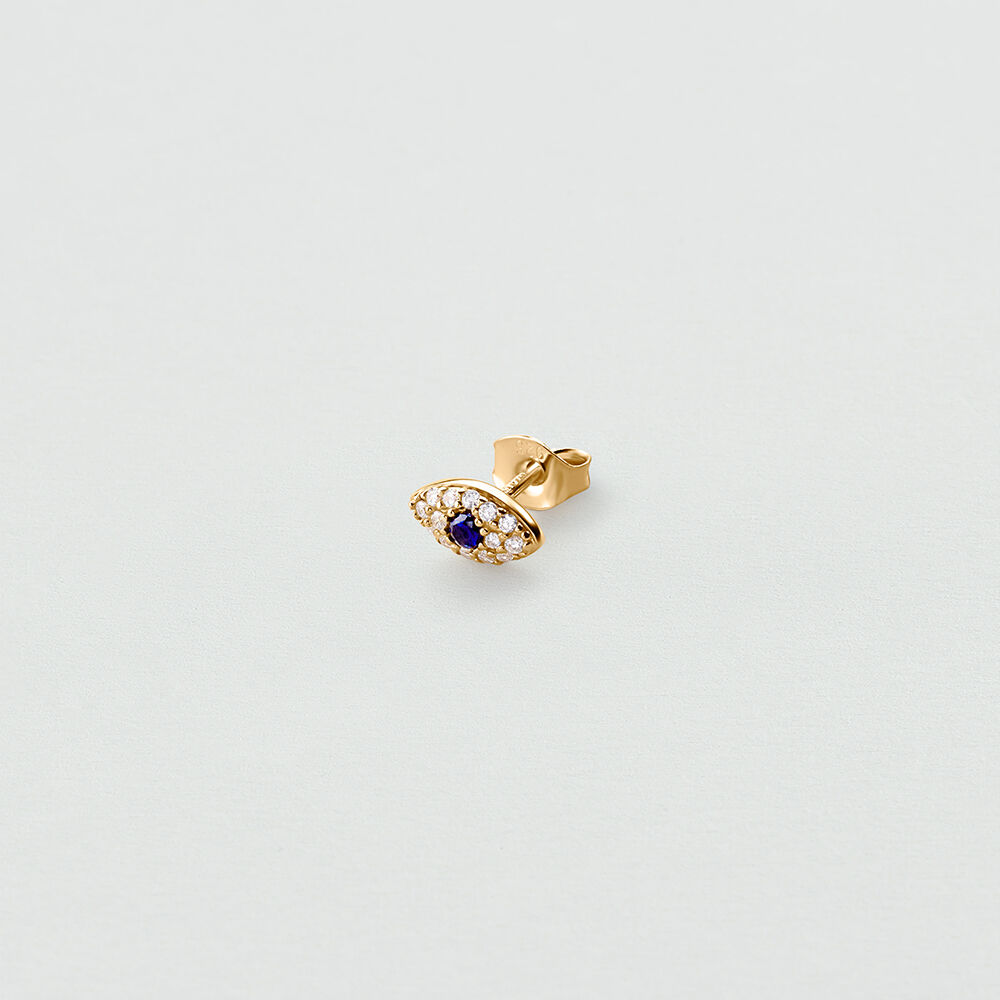 Pendiente corto individual MIX& MATCH - Azul / Oro - Pendientes  | Agatha