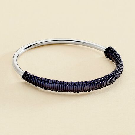 Pulsera rígida TWIGGY - Plateado / azul oscuro - Pulseras  | Agatha