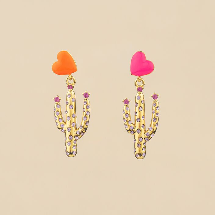 Pendientes largos RODEO - Multicolor / Oro - Pendientes  | Agatha
