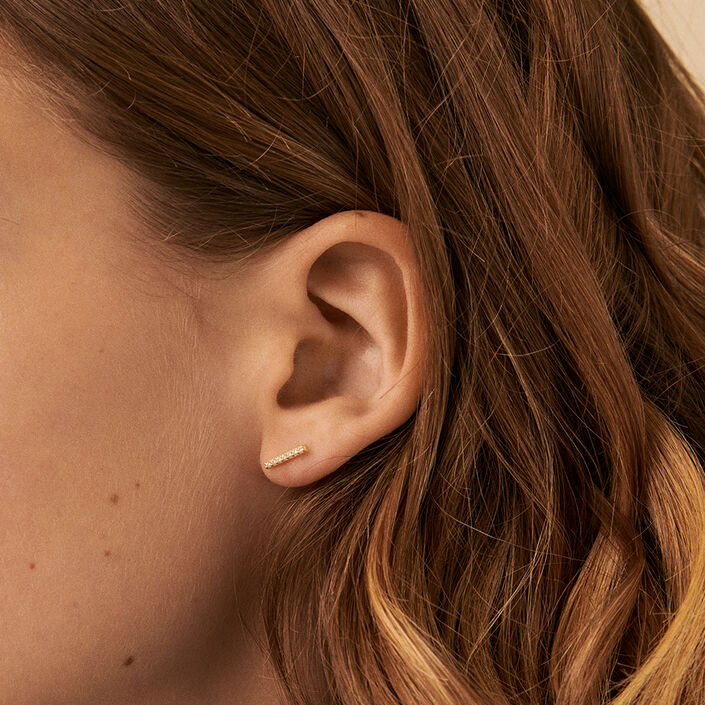 Pendientes cortos BARSHINE - Cristal / Dorado - Pendientes  | Agatha