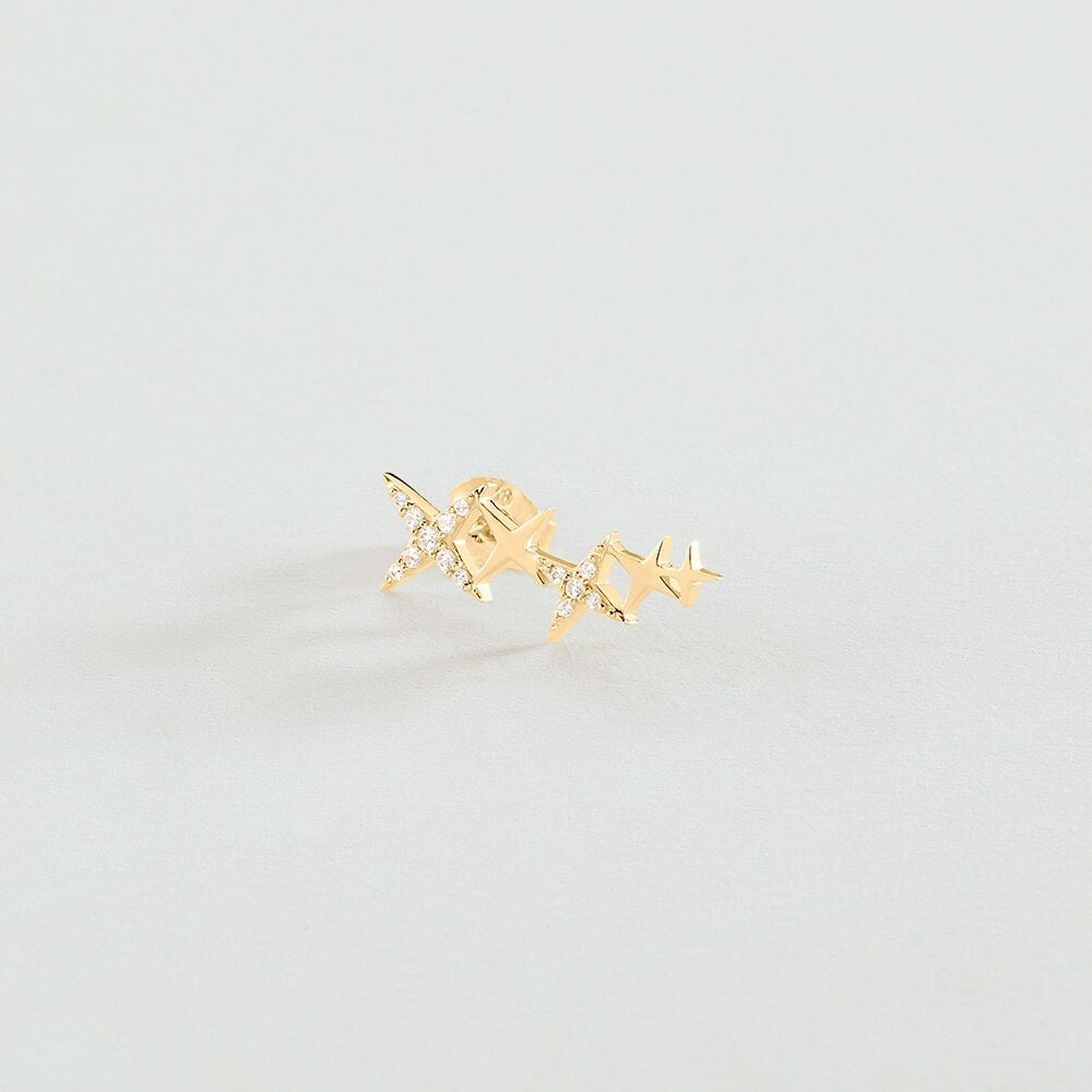 Pendiente corto individual ESTRELLAS MIX & MATCH - Cristal / Dorado - Pendientes  | Agatha