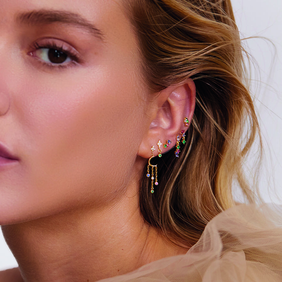 Piercing mini ASTRAL - Verde / Oro - Piercings  | Agatha