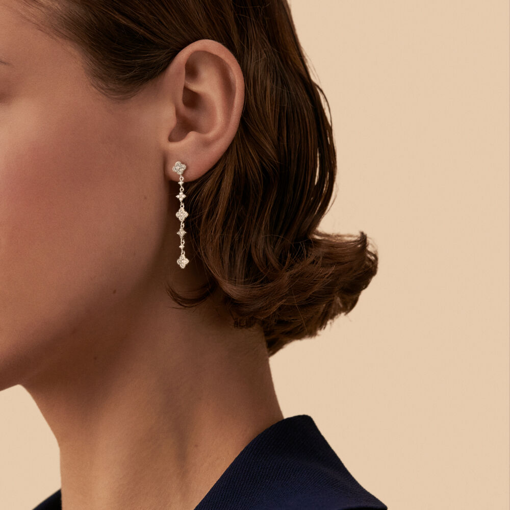 Pendientes largos BELOVED - Cristal / Plateado - Pendientes de fantas&iacute;a  | Agatha