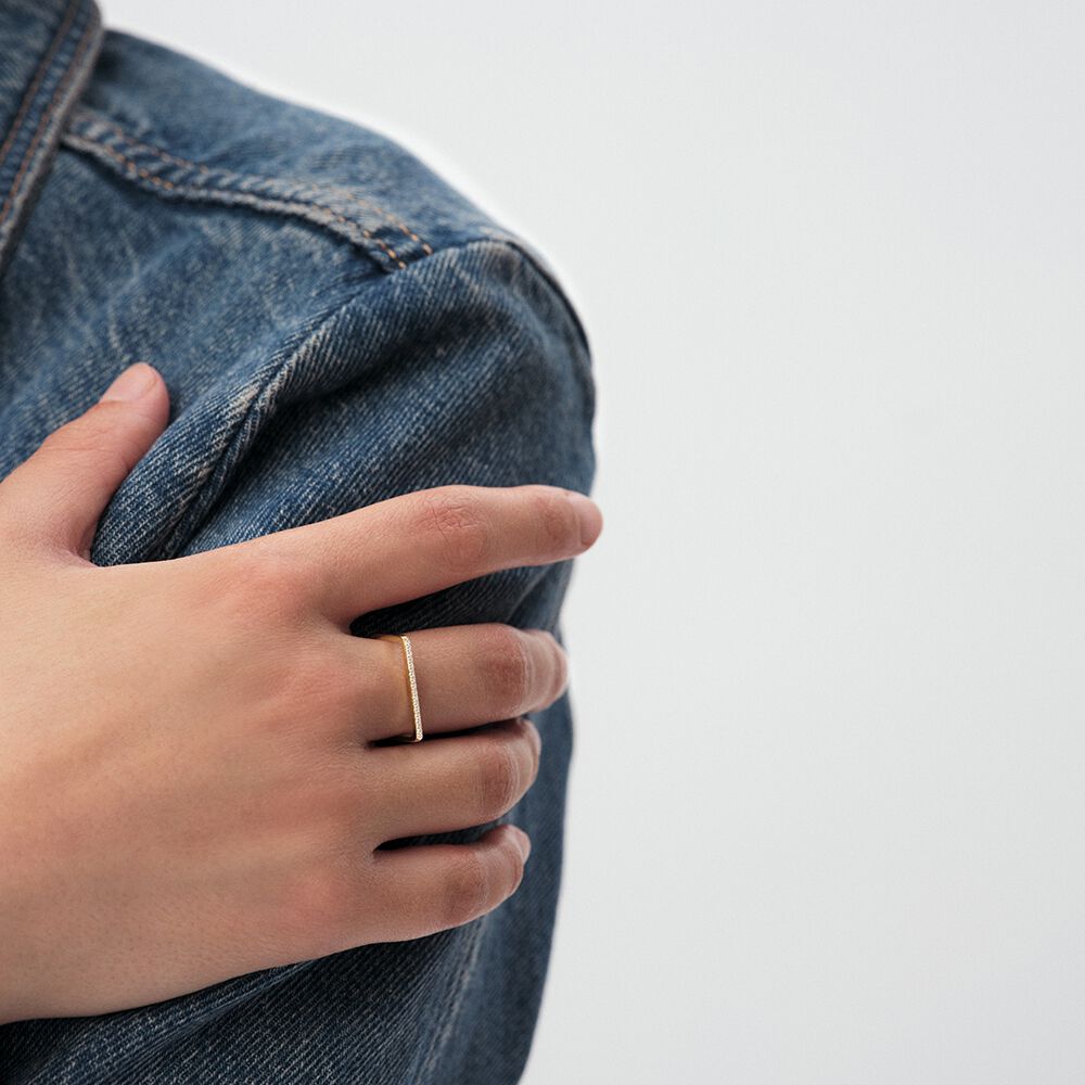 Anillo fino BARSHINE - Cristal / Dorado - Anillos de fantas&iacute;a  | Agatha