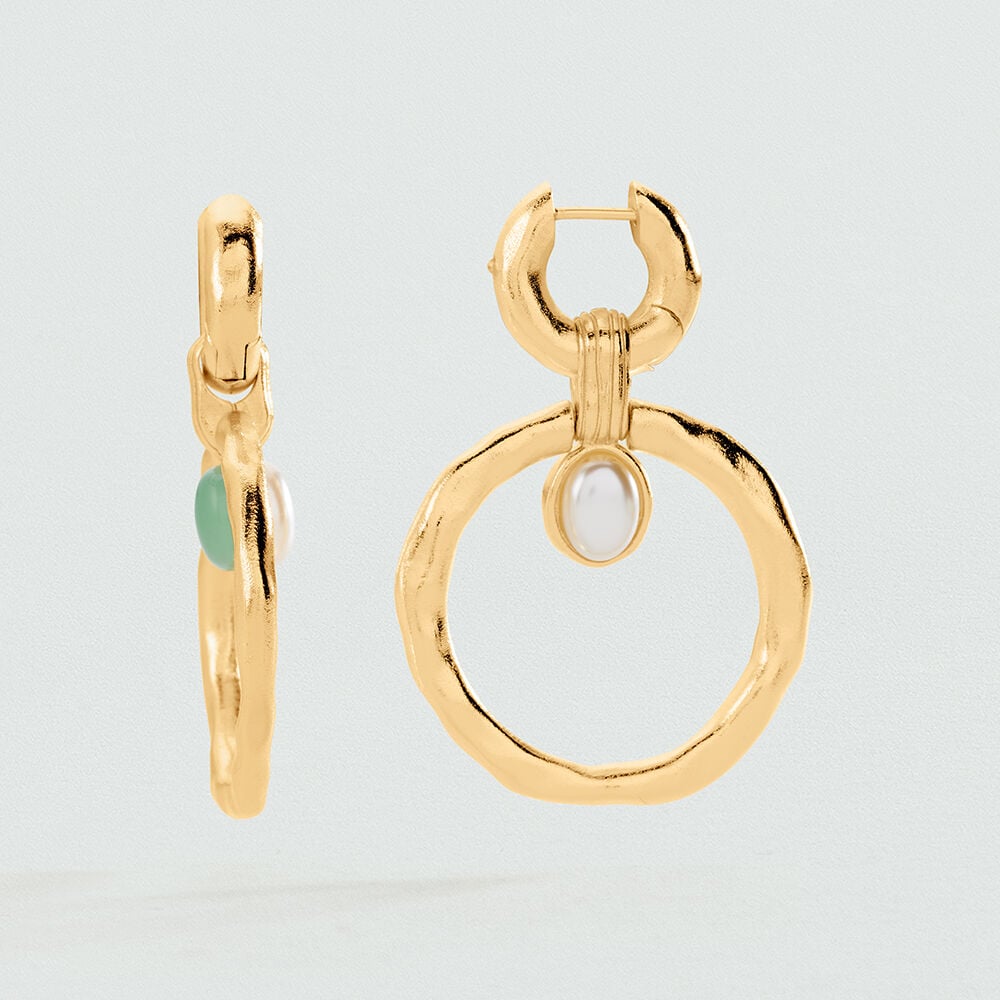 Criollas AROS PERLAS PANGEA - Verde / Dorado - Criollas  | Agatha