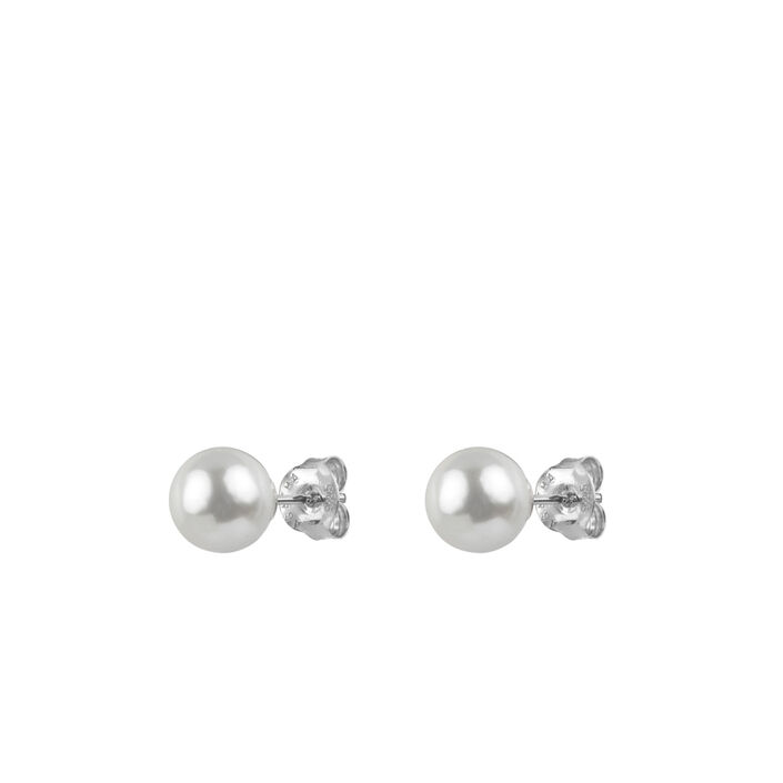 Pendientes cortos PERLAS - Perla / Plata - Pendientes  | Agatha