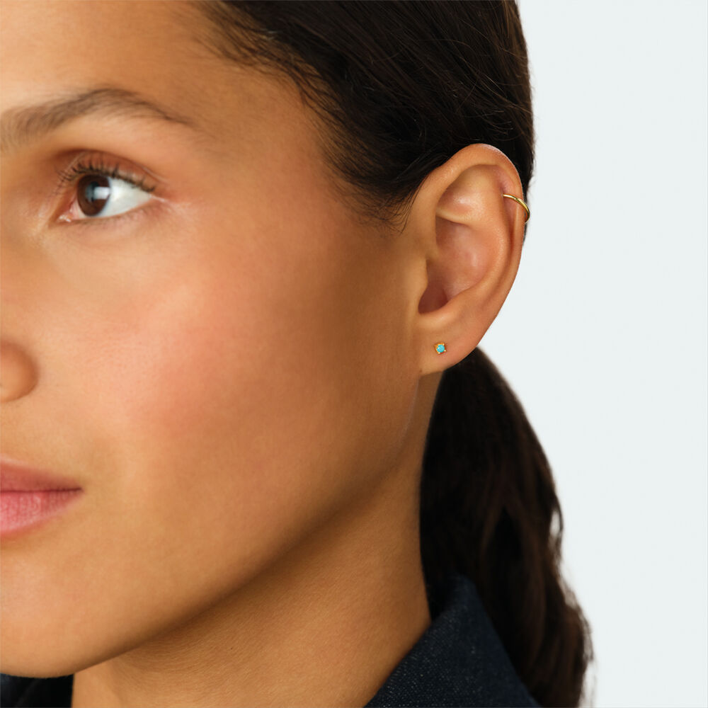 Pendiente corto individual MIX& MATCH - Turquesa / Oro - Pendientes  | Agatha