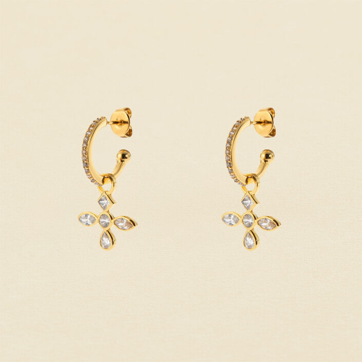 Criollas LUCES - Cristal / Oro - Pendientes  | Agatha