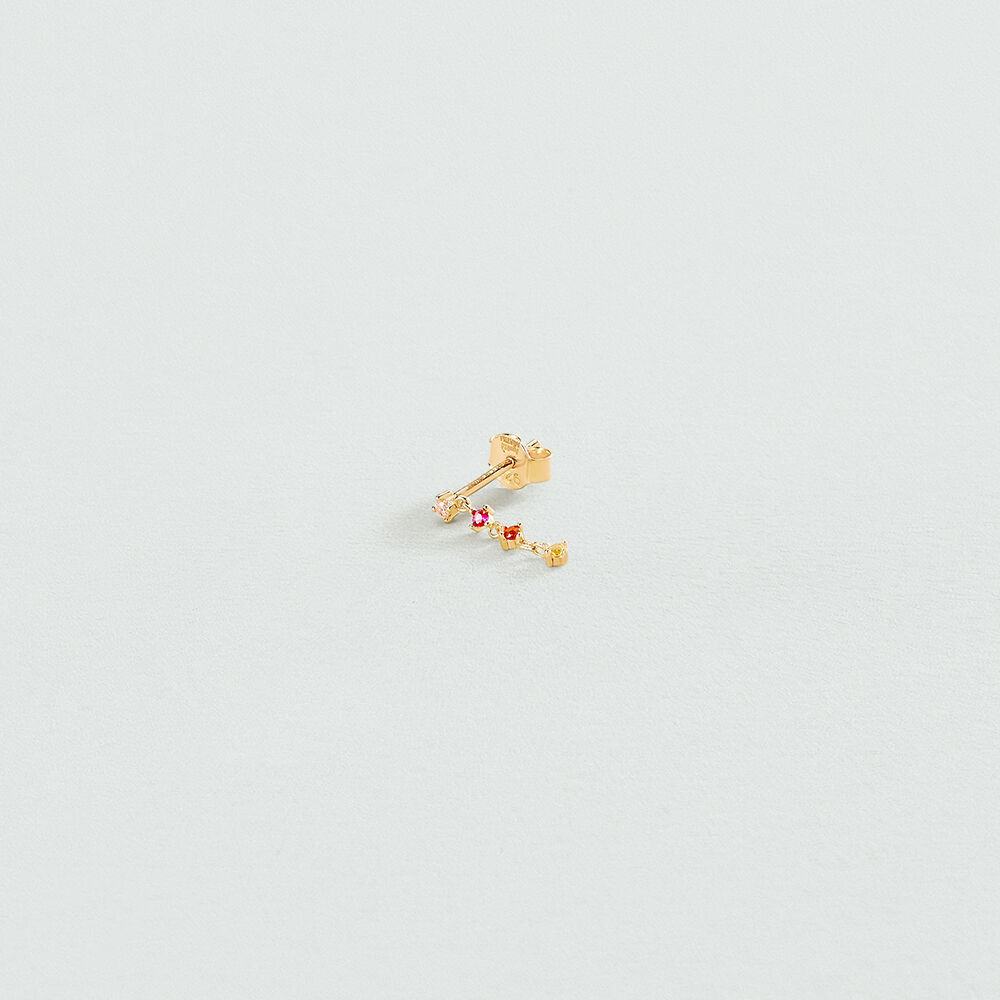 Pendiente corto individual MIX & MATCH - Rosa / Oro - Pendientes  | Agatha