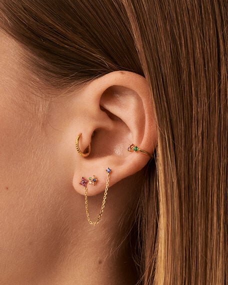 Ear cuff AMAS - Multicolor / Oro - Piercings  | Agatha