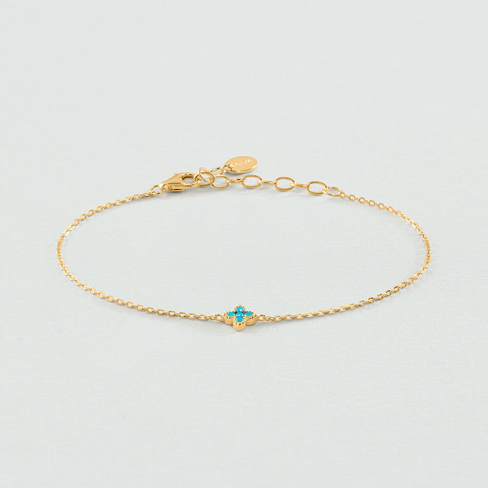 Pulsera de cadena BELOVED - Turquesa / Oro - Pulsera de cadena  | Agatha
