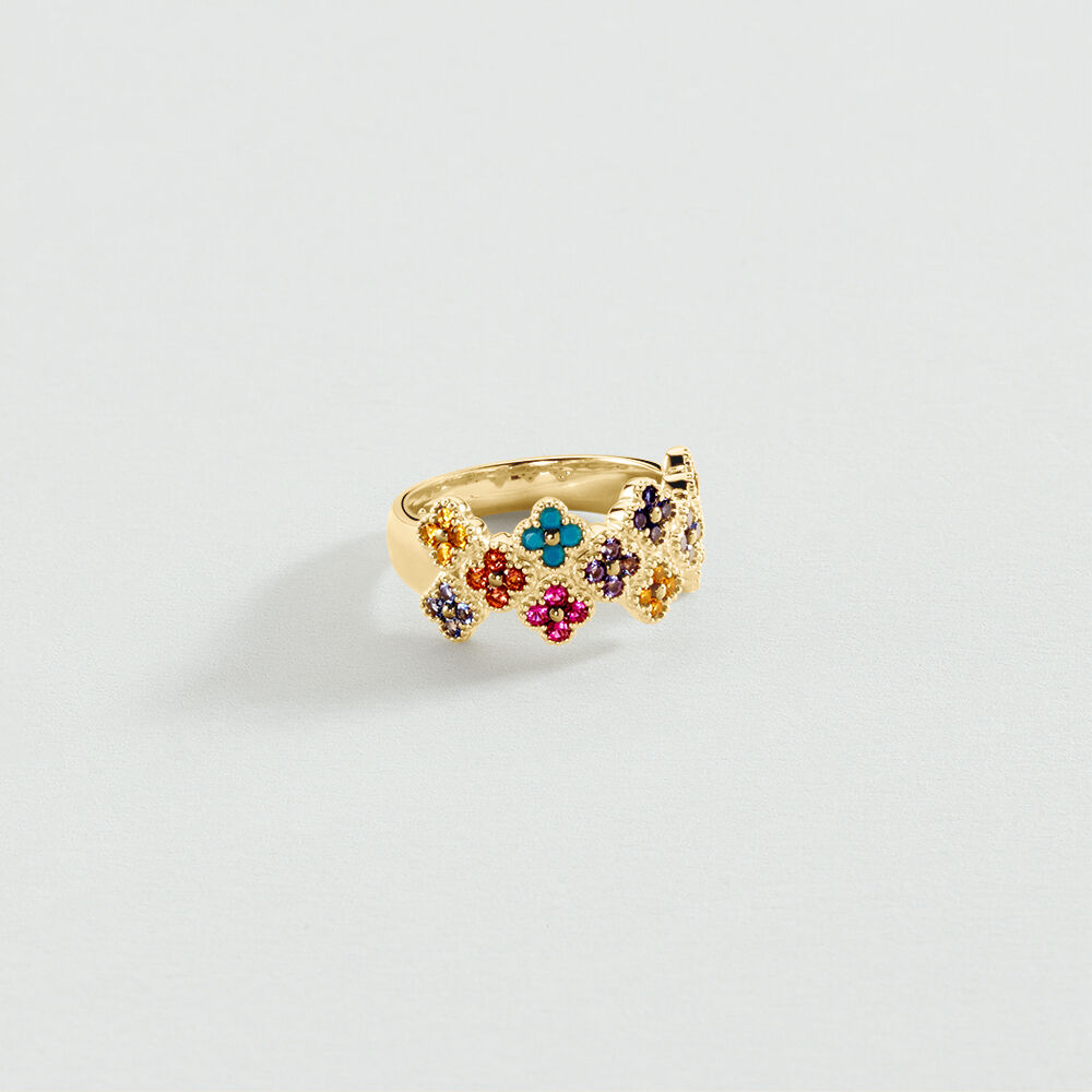 Anillo ancho BELOVED - Multicolor / Oro - Anillos de fantas&iacute;a  | Agatha