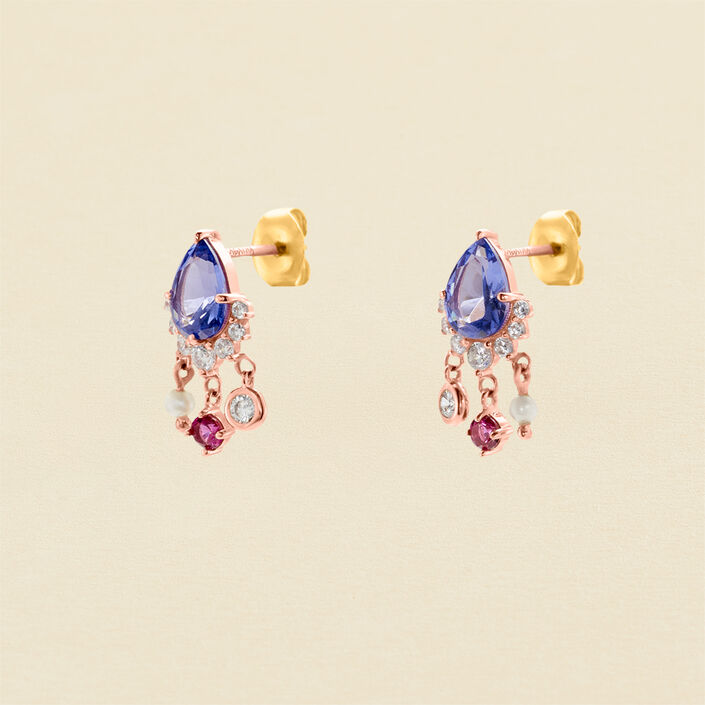 Pendientes largos ASTRE - Lavanda / Plata - Pendientes  | Agatha