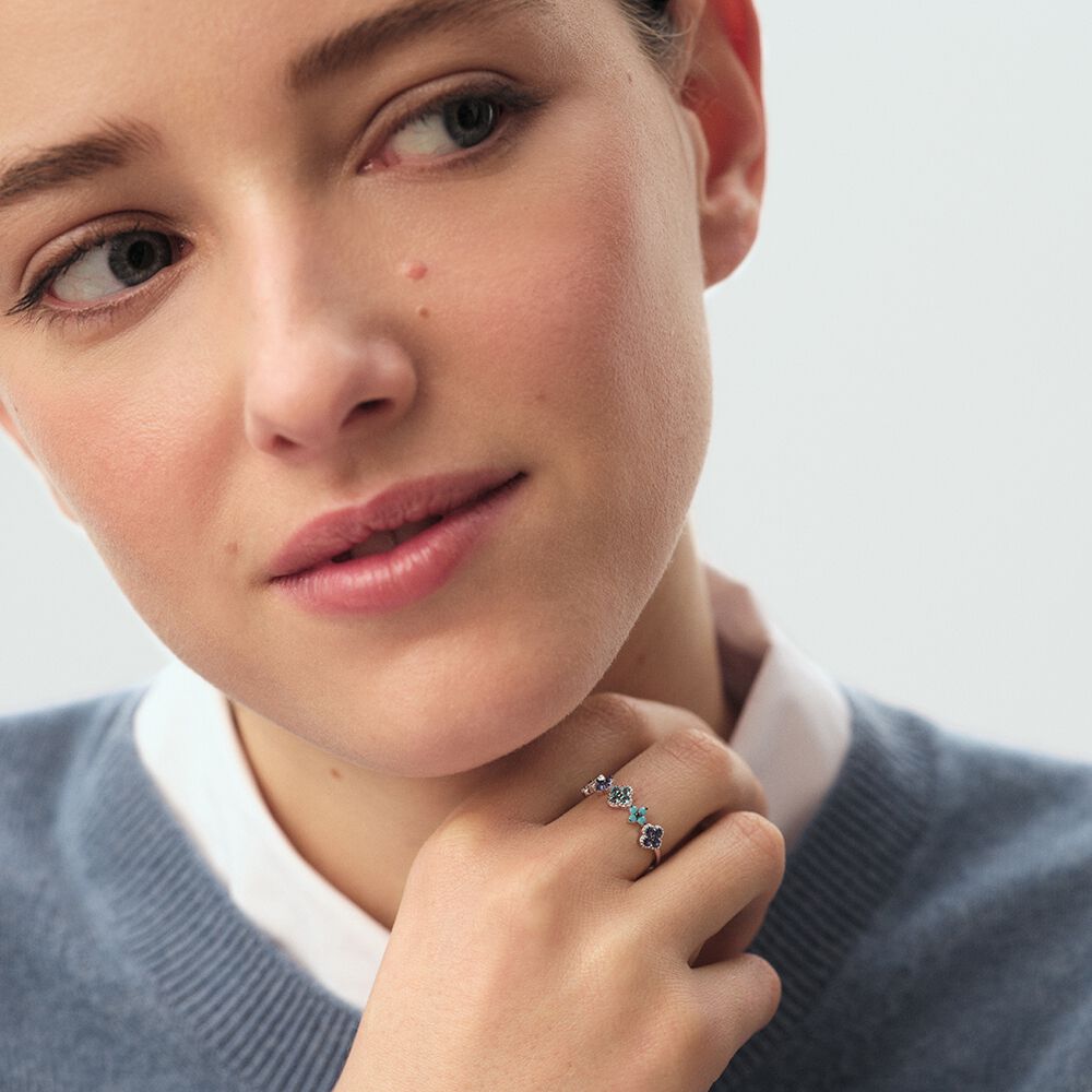 Anillo fino BELOVED - Multicolor / Plata - Anillos de fantas&iacute;a  | Agatha