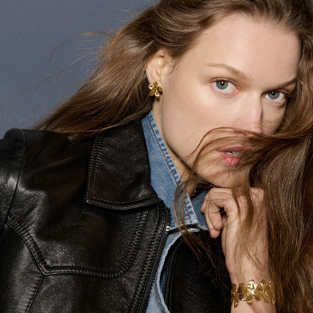 Pendientes largos ASTREE - Dorado - Pendientes para dormir  | Agatha