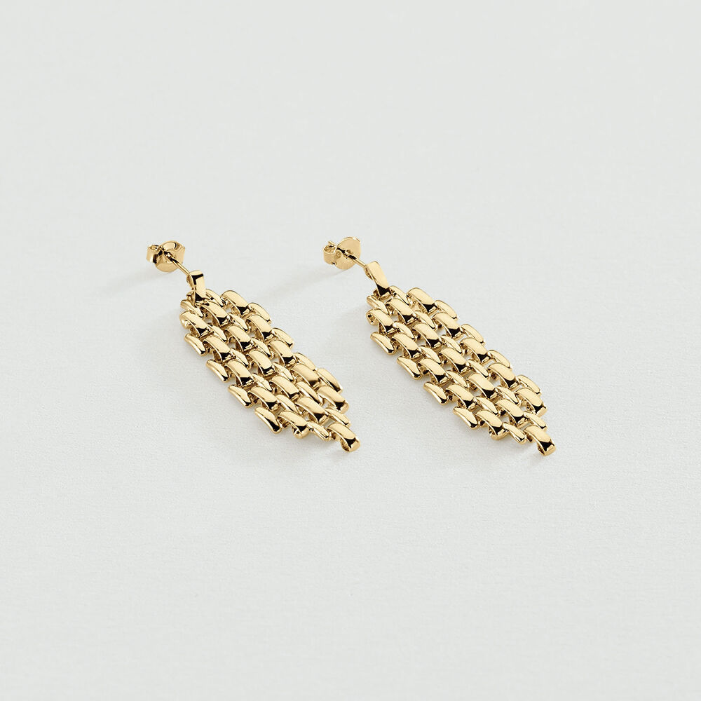 Pendientes largos MINUIT - Dorado - Pendientes de boda  | Agatha