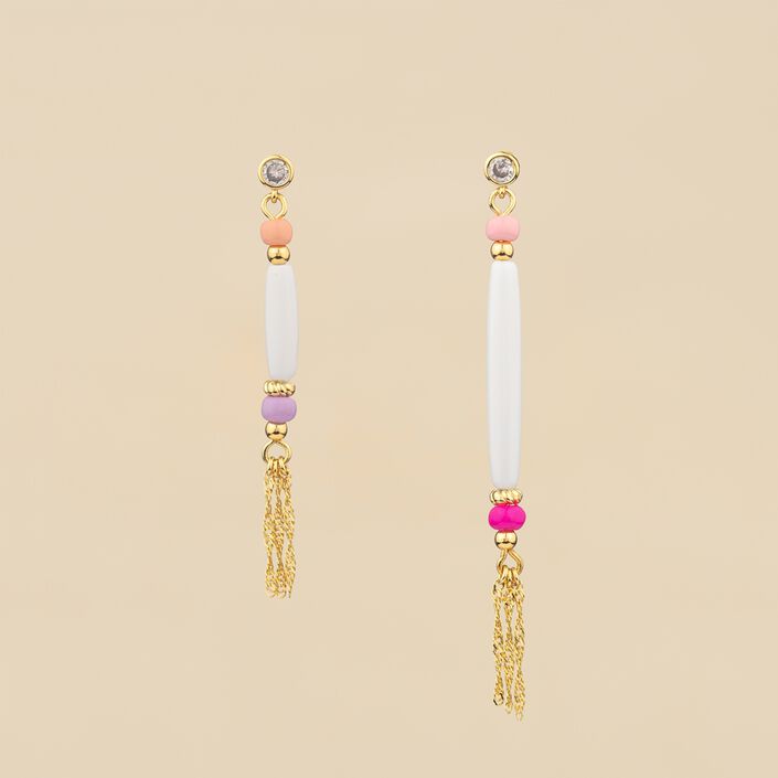 Pendientes largos RODEO - Multicolor / Oro - Pendientes  | Agatha