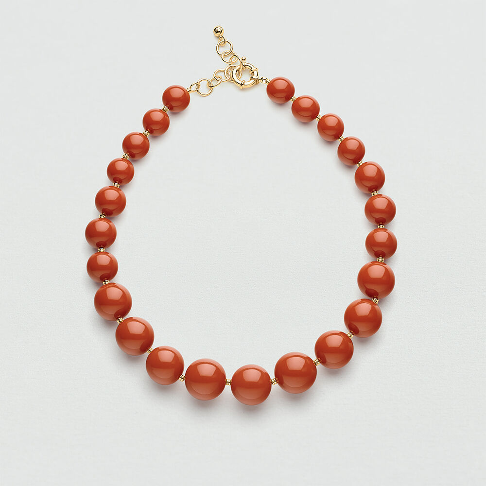 Collar corto ROYAL - Coral / Oro - Collar corto  | Agatha