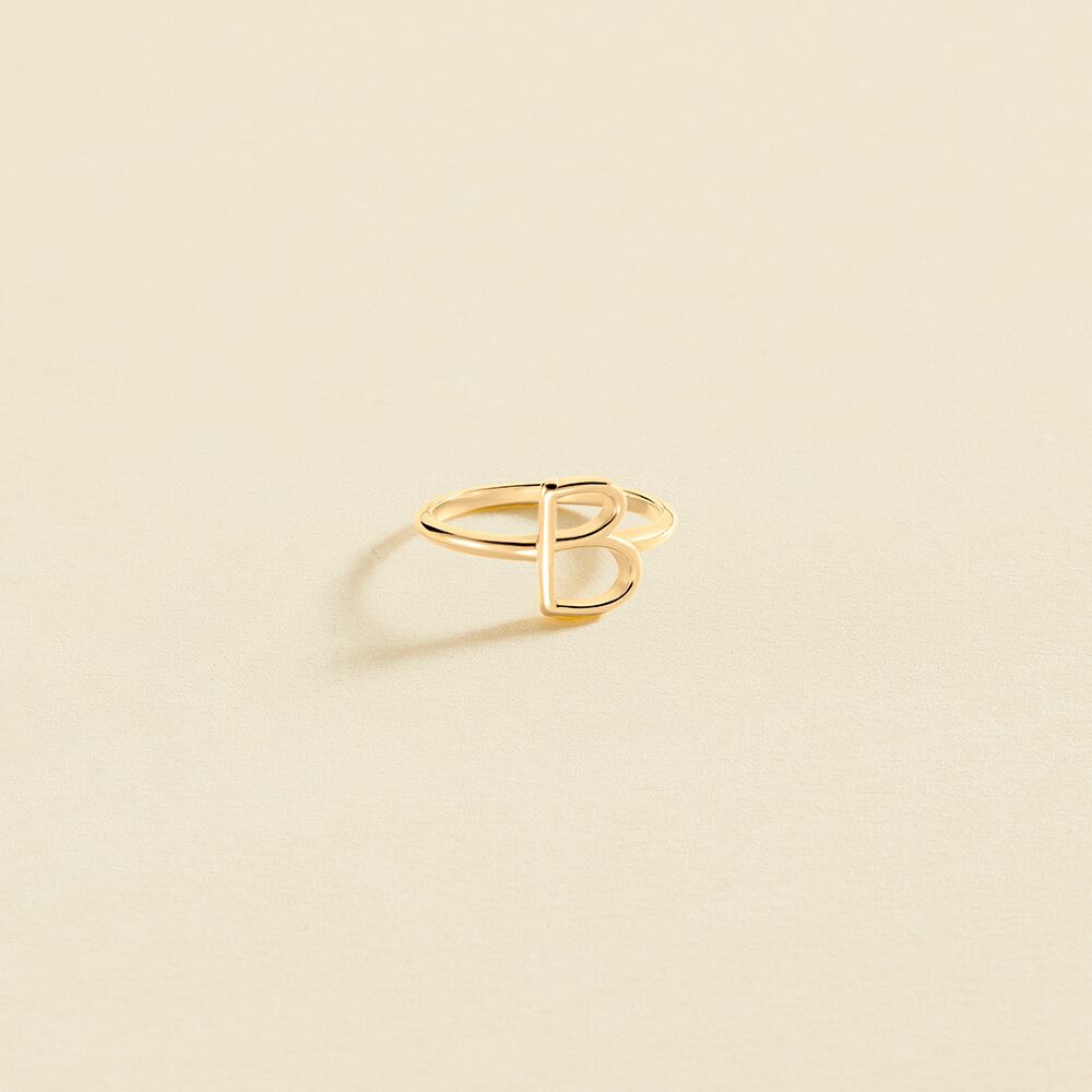 Anillo fino LETTRE B - Dorado - Anillos  | Agatha
