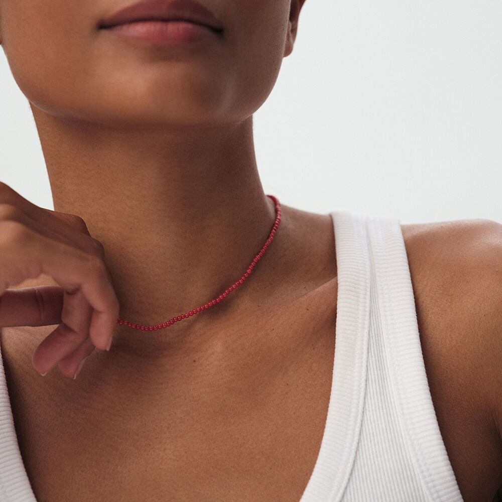 Collar corto PIEDRAS NATURALES - Coral - Collar corto  | Agatha