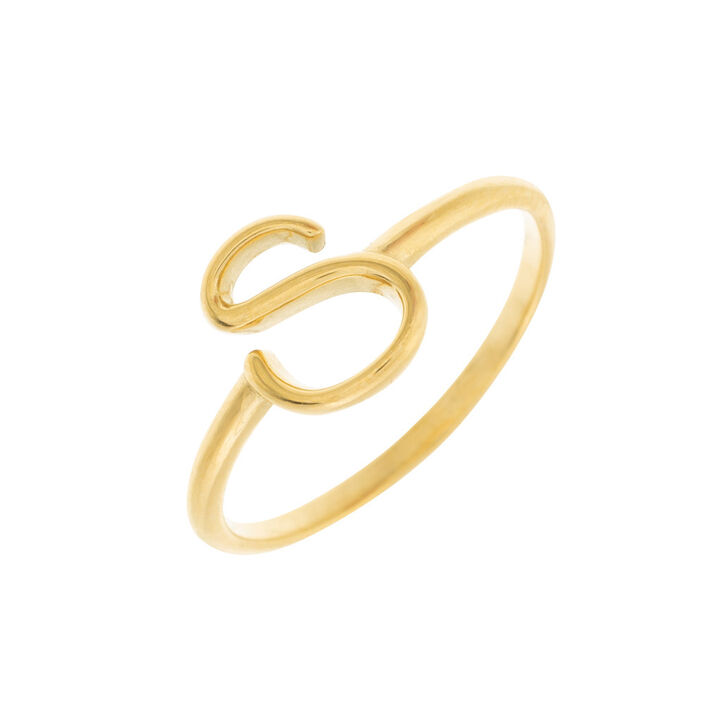 Anillo fino LETTRE S - Dorado - Anillos  | Agatha