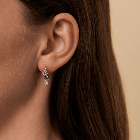 Criollas SPACE AGE - Cristal / Plateado - Pendientes  | Agatha