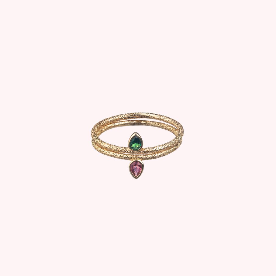 Anillo fino Verde / Rosa 02280244-783-GM | Agatha