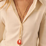 Collar largo BRIGITTE - Naranja / Oro - Collares  | Agatha
