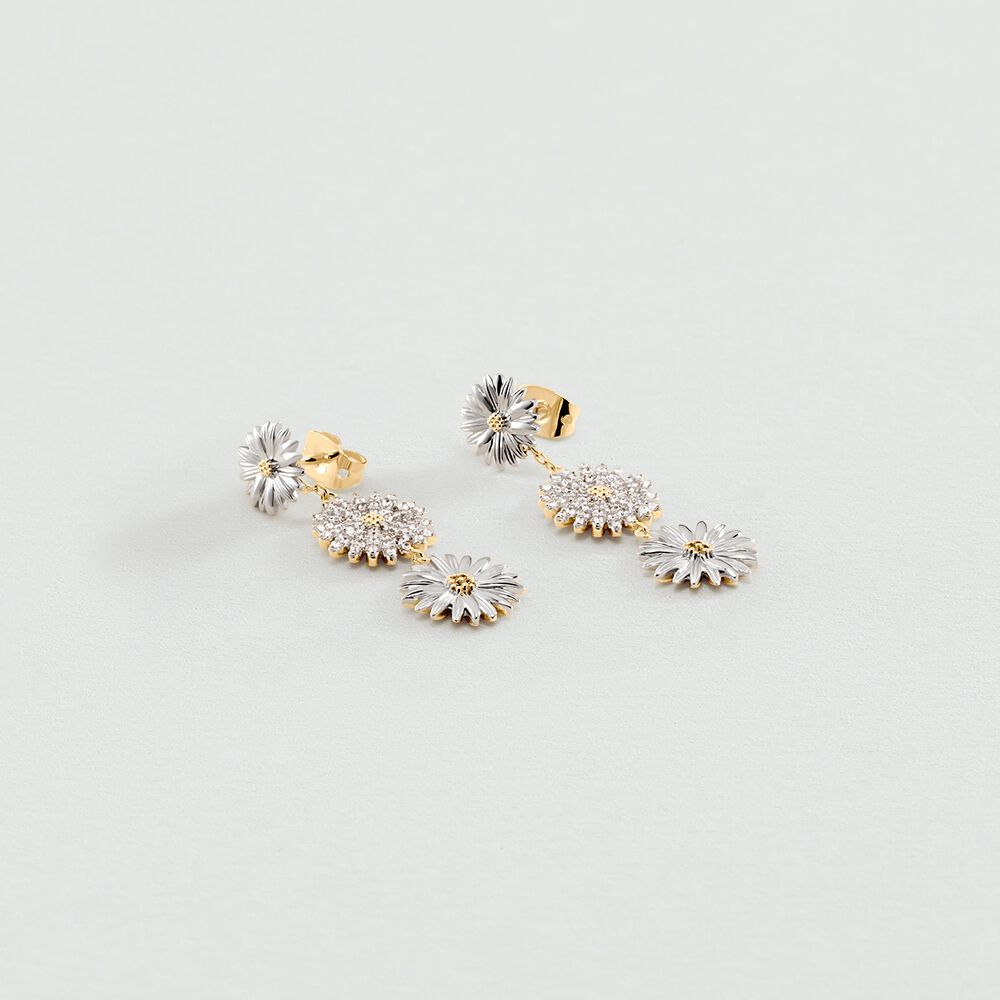 Pendientes largos BLOSSOM - Dorado / Plateado - Pendientes de fantasía  | Agatha