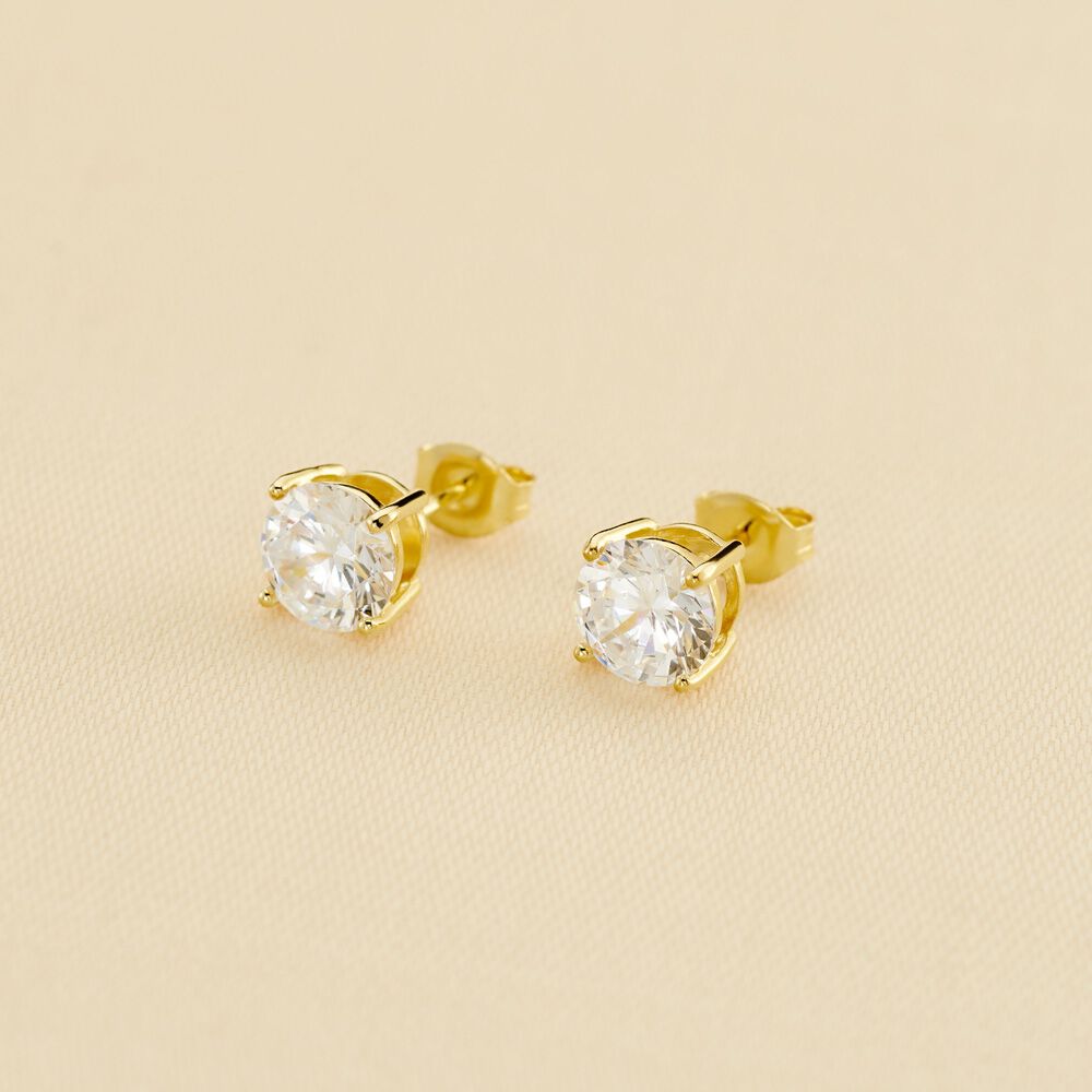 Pendientes cortos SOL - Cristal / Dorado - Pendientes cortos  | Agatha