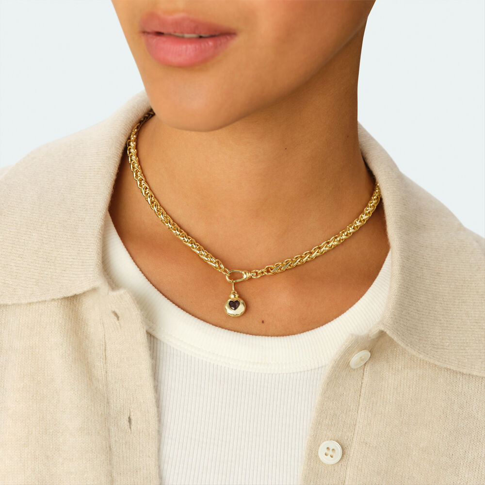 Colgante CORAZ&Oacute;N - Bordeos / Dorado - Joyas  | Agatha