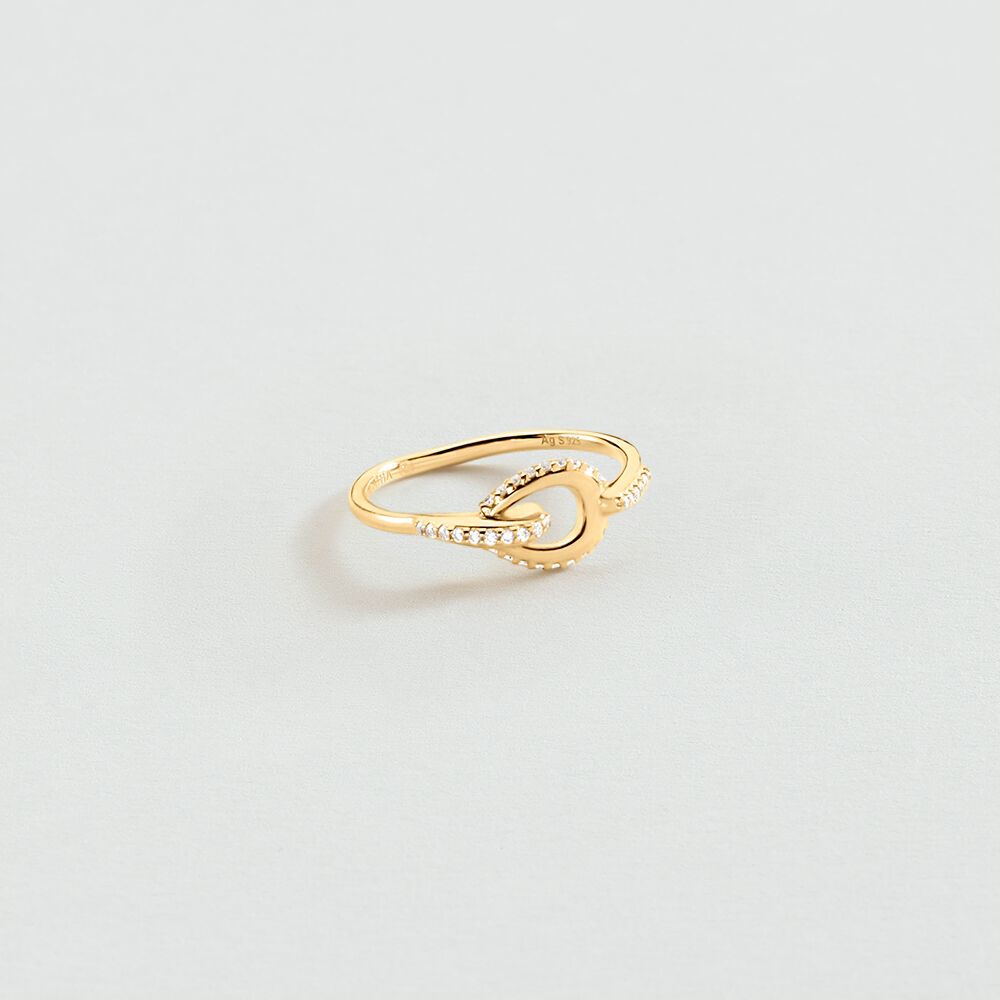 Anillo fino GEMINI - Cristal / Dorado - Outlet  | Agatha