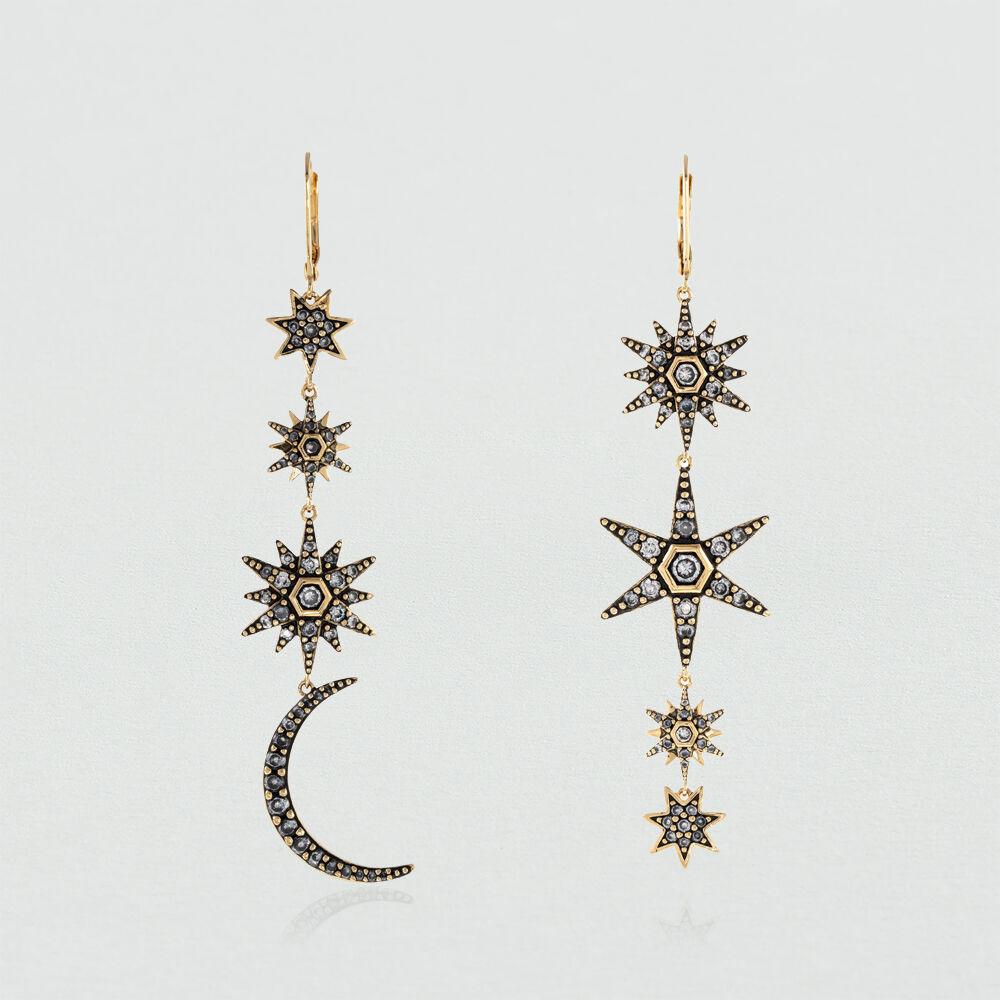Pendientes largos FARO - Cristal / Dorado - Pendientes largos  | Agatha