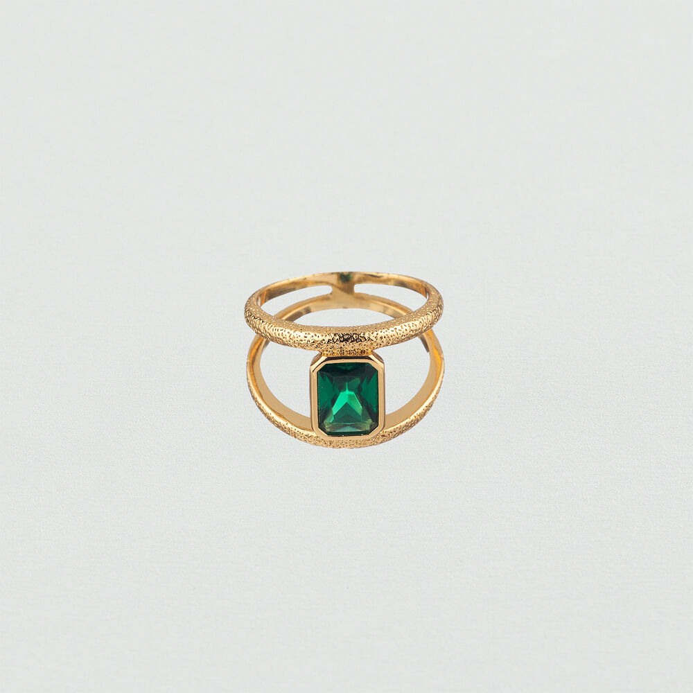 Anillo ancho CLEOPATR - Verde / Dorado - Anillos de fantasía  | Agatha