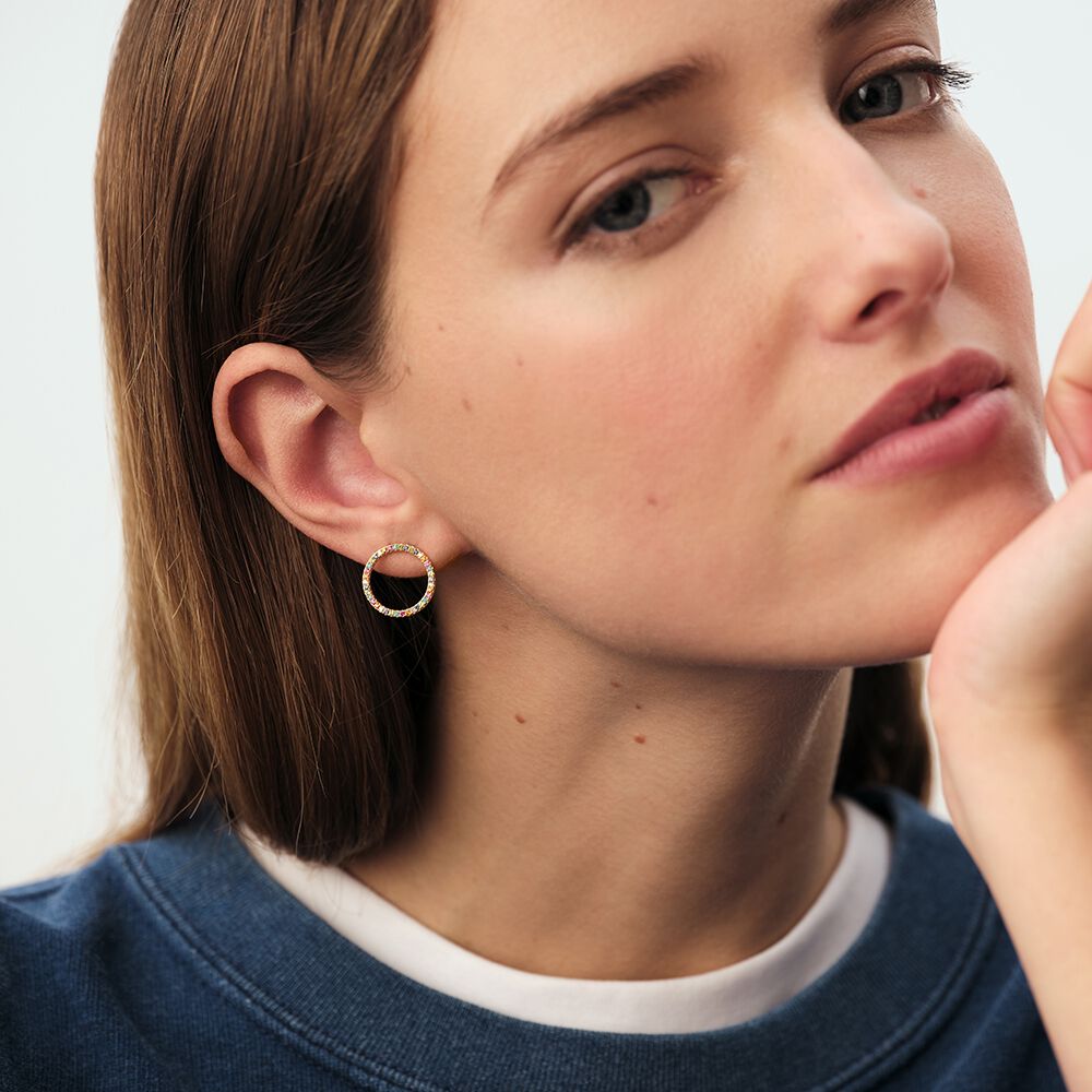 Pendientes largos RAINBOW - Multicolor / Oro - Pendientes de fantas&iacute;a  | Agatha