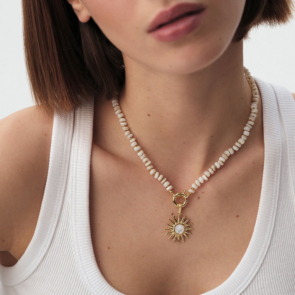 Collar corto TIARE - Blanco / Oro - Collar corto  | Agatha